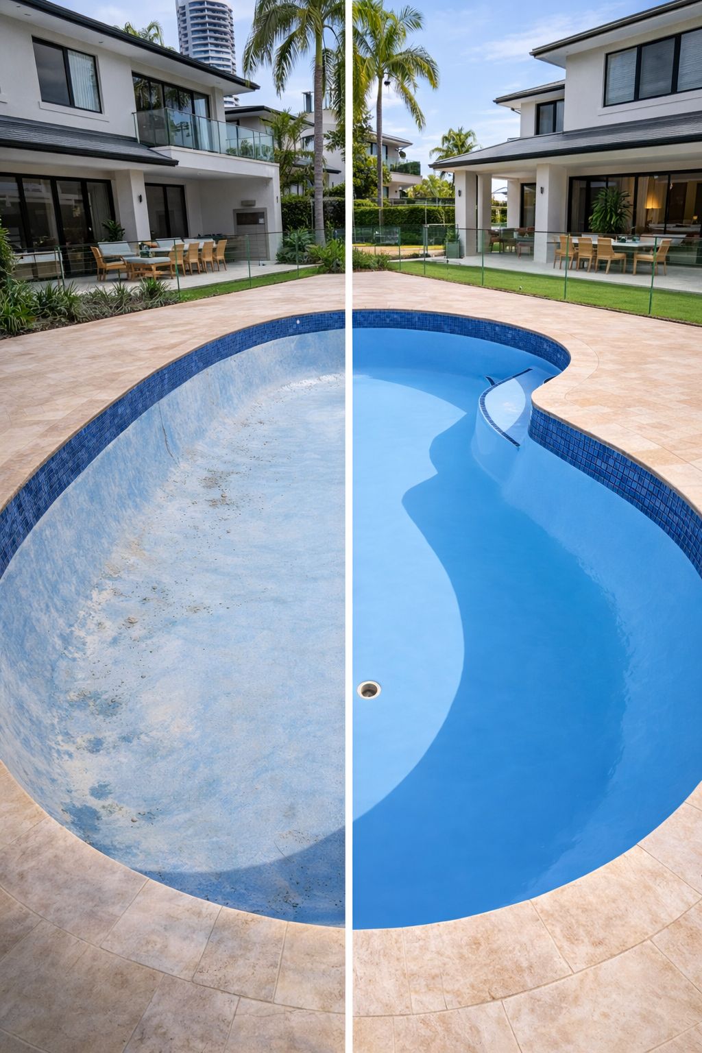 Epoxy pool painting Gold Coast — LuxaPool 3-coat application